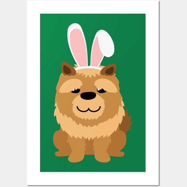 Chow-Chow Bunny Ears Happy Easter Dog Lovers Gift Wall Art by peter2art